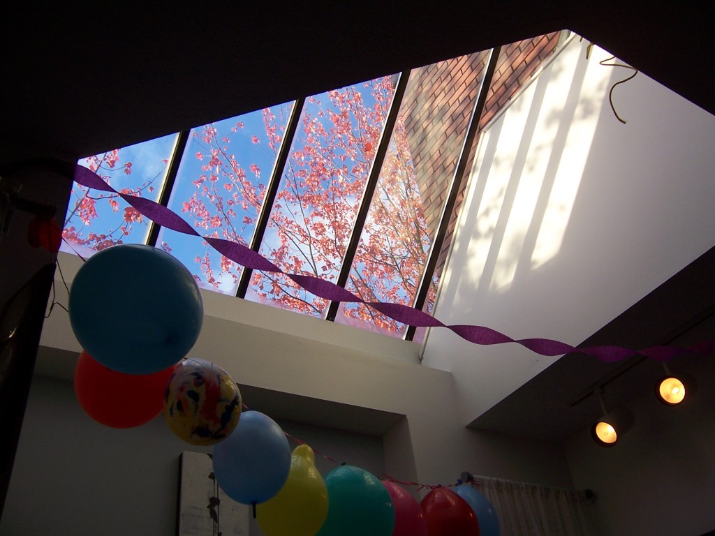 Morning of Finn's birth- sunshine above the pool!