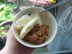Rhubarb crumble